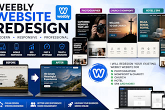 redesign existing photographer nonprofit church charity hotel spa weebly website