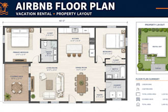 create airbnb floor plan, matterport plan and vacation rental property layout