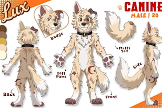 draw custom furry nsfw ref sheet fursona character sheet