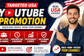 do USA youtube promotion, USA channel promotion, to USA active audience