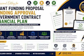 write grant funding proposal application, government contract approval financial