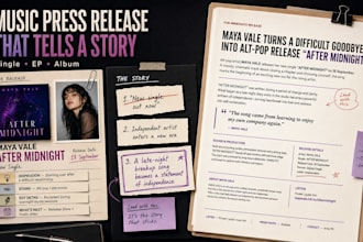write music press release and pitch your new song, album to targeted music blogs