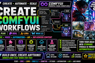 create comfyui workflow flux lora sdxl wan 2 2 video automation api influencer