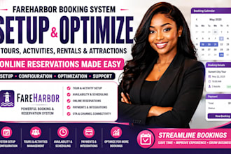 setup and optimize fareharbor booking system for tours activities rentals