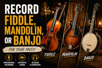 record fiddle, mandolin, or banjo for your music