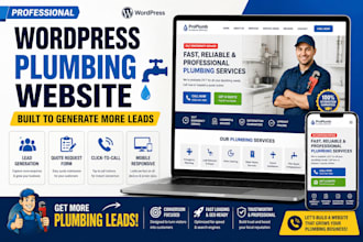 design a wordpress plumbing website with lead generation with elementor