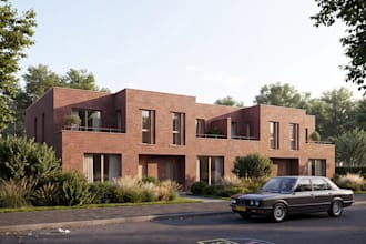 render cgi house using your plans with example, remodel uk brick home external