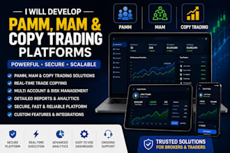 create custom copy trading platform and pamm, mam, admin dashboard, mt4, mt5