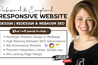 design or redesign webador website, squarespace, wix redesign, hostinger website