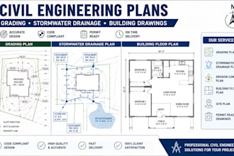 prepare site grading plans, drainage design, and stormwater management plans
