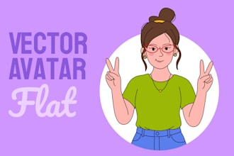 create custom flat vector avatar or portrait
