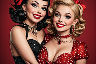 pin up girl and pin up girl