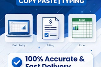 do data entry, copy paste, typing, excel and bpo work accurately