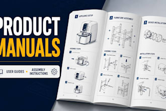 design product instruction manuals, user guides and assembly instructions