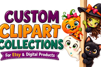 create custom digital clipart collections for etsy and small businesses
