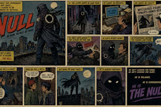 draw retro vintage comic illustration, retro comic art, vintage poster