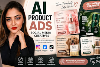 design ai product ad creatives for social media