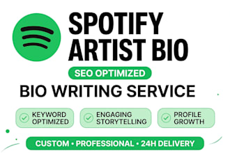 write aesthetic spotify artist bio and SEO description