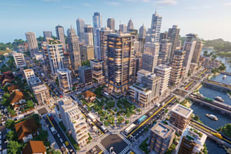 custom minecraft city map spawn lobby survival adventure server hub as a builder