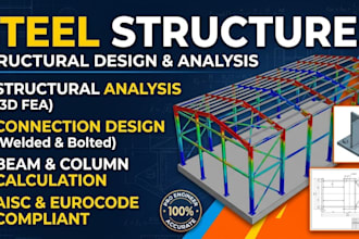 do steel structure structural analysis, connection design and beam calculations
