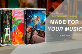create custom cassette tape artwork, jcard and label design