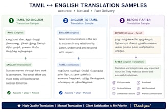 translate tamil to english and english to tamil accurately