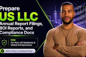 prepare US llc annual report filings, boi reports, and compliance docs