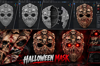 create custom 3d cosplay masks, halloween masks and helmets