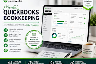 provide accurate monthly quickbooks online bookkeeping