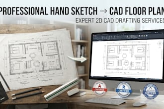 convert your hand sketch into a professional cad floor plan