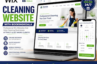 build wix cleaning websites with bookingkoala to help business to attract client