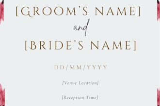 design editable canva wedding invitation card, floral wedding invite
