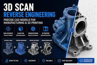 reverse engineer 3d scans into cad models for manufacturing and 3d printing