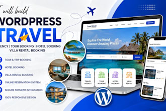 build wordpress travel agency tour booking hotel booking villa rental booking