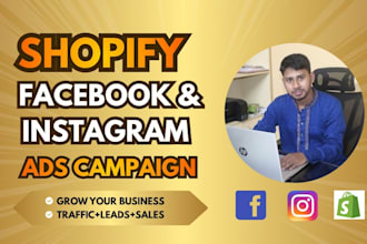 do shopify facebook ads, instagram ads for leads and sales