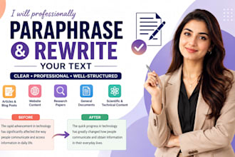 professionally paraphrase and rewrite your text
