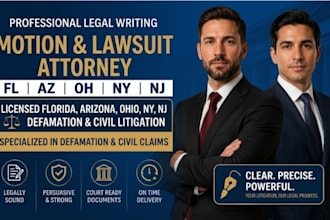 licensed florida az ohio ny nj civil litigation for lawsuit  lawyer defamation