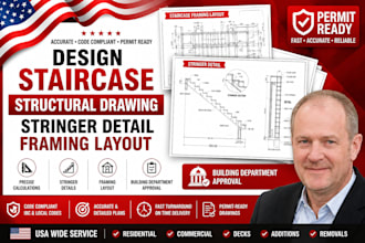design staircase structural drawing stringer detail framing layout