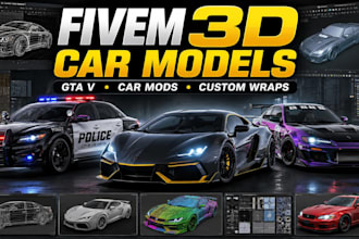create custom fivem 3d car models, gta v car mods and professional car wrap