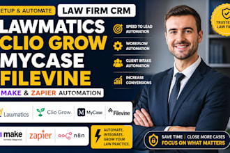 setup lawmatics clio grow mycase filevine law firm crm make zapier automation