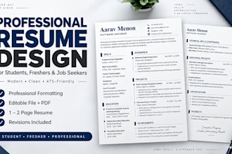 create a professional resume CV for students and job seekers