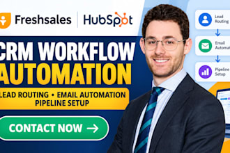 setup freshsales crm workflow hubspot lead routing email automation pipeline