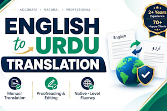 translate english to urdu and urdu to english with proofreading