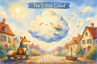 create whimsical children book illustration, picture book design