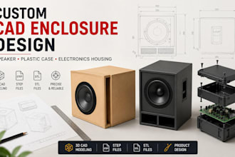 design custom cad enclosure, speaker enclosure and plastic case 3d model