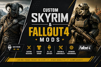 create custom 3d armors, weapon mods and assets for skyrim se ae and fallout 4