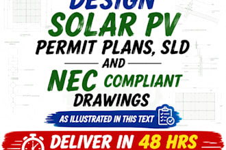 design solar pv permit plans, sld and nec compliant drawings