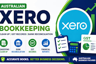 clean up australian xero bookkeeping, gst records and bank reconciliation
