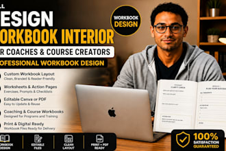 design workbook interior, workbook design for coaches and course creators