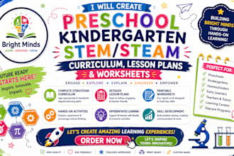 create preschool kindergarten stem steam curriculum lesson plans and worksheets